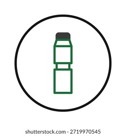 A minimalist geometrical abstract vector art bottle design. The design employs a clean and structured approach for versatility across various platforms and applications, suited for logos, icons, or