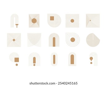 Minimalist Geometrical Design Element Set