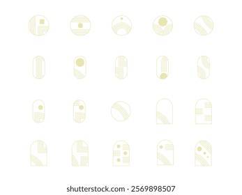 Minimalist Geometrical Design Element Set