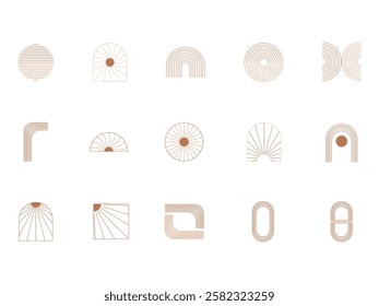 Minimalist Geometrical Design Element Set