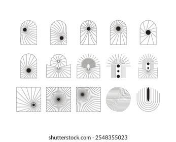 Conjunto de elementos de forma geométrica minimalista