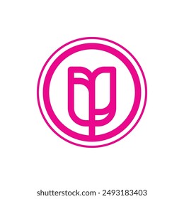 Minimalist Geometry Rose Flower Logo Vector Illustration