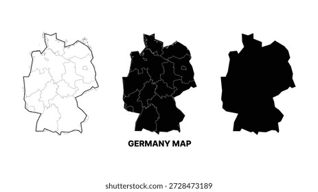Ilustração minimalista do vetor do mapa da alemanha