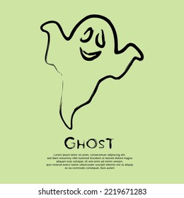 Minimalist ghost hand drawing. Vector illustration
