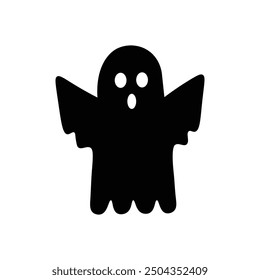 Minimalist Ghost Silhouette Icon for Halloween and Gothic Themes