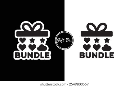 Minimalist Gift Box Icon Design Black and White Present with Ribbon Perfect for Business Holidays E-commerce Invitations and Branding