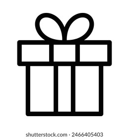 Icono de caja de regalo minimalista Ilustración vectorial. Perfecto para fiestas y temas de celebración. Trazo editable.