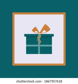Minimalist gift vector with gift can be used like a grating card for christmas or for birthday. 