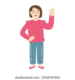minimalist girl fashion illustration with korean style