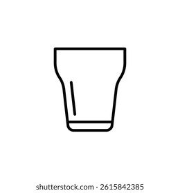Minimalist Glass Icon: Simple Black Line Illustration for Drinkware Theme