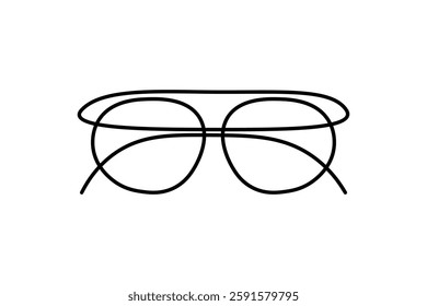 Minimalist glasses illustration with continuous lines, simple design suitable for a logo or icon.