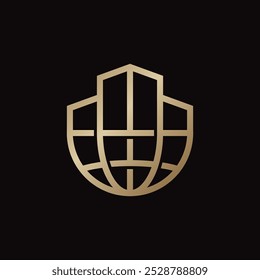 Minimalist Global Real Estate Logo Vector Illustration