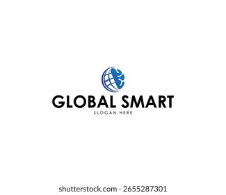 minimalista GLOBAL SMART globo tierra Diseño de logotipo