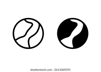 Minimalist globe icon set. Vector graphic suitable for environmental, geographical, and travel related themes. Ideal for  app icons, and website elements