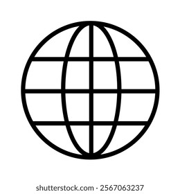 minimalist globe vector illustration featuring a clean design of continents and oceans