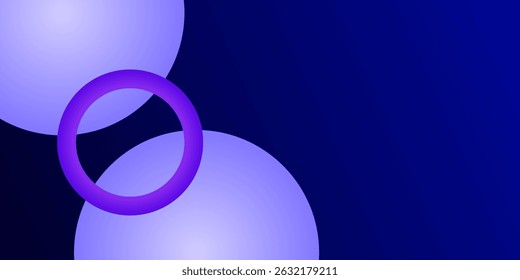 Minimalist glowing blue pearl sphere over artistic blue gradient design. vector illustration