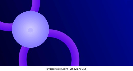 Minimalist glowing blue pearl sphere over artistic blue gradient design. vector illustration