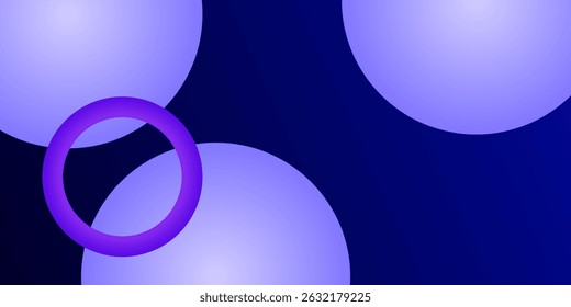 Minimalist glowing blue pearl sphere over artistic blue gradient design. vector illustration