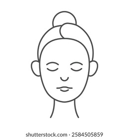 Minimalist glowing face icon in a modern, thin-line style with pink accents. Ideal for beauty, skincare branding, spa, wellness, product packaging, social media, and digital marketing.