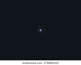 Orbe minimalista brilhante com linhas sutis irradiando, isolado em um fundo de grade texturizada escura, evocando uma atmosfera futurista e misteriosa