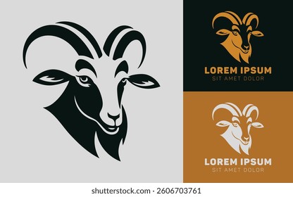 Minimalist Goat Cartoon Logo Design