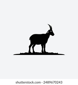 Minimalist Goat Farm Logo Vector Illustration