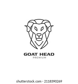 minimalist goat head logo template