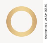 Minimalist gold circle on a white background. Simple gold circle design, perfect for elegant and modern projects. Gold circle adds a touch of luxury and style. Frame with copy space vector.