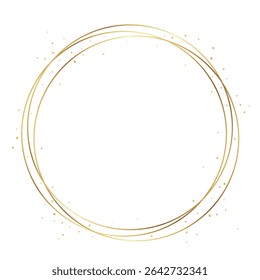 Minimalist Gold Circular Frame for Elegant Branding, Packaging, Logos or Invitation Design on White Background