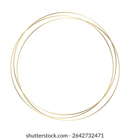 Minimalist Gold Circular Frame for Elegant Branding, Packaging, Logos or Invitation Design on White Background