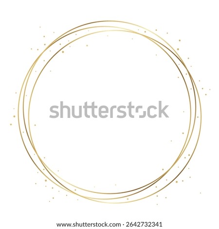 Minimalist Gold Circular Frame for Elegant Branding, Packaging, Logos or Invitation Design on White Background