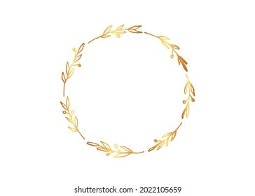 minimalist gold floral background Composition for card, invitation, save the date isolated on white background