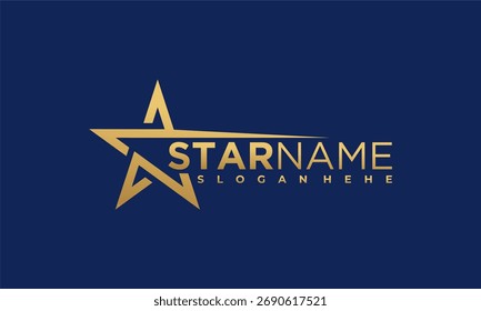 Logotipo minimalista del Vector de la estrella de oro
