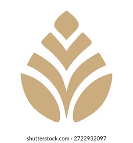 Vector minimalista del logotipo del trigo o de la hoja del oro