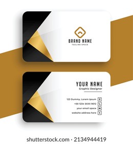 minimalist golden black business card design