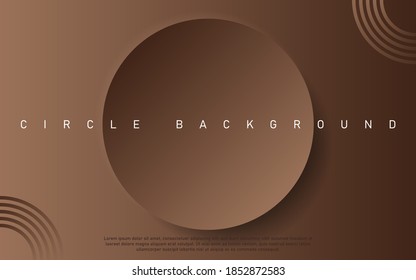 Minimalist golden brown premium abstract background with luxury circle geometric elements. Exclusive wallpaper design for poster, brochure, presentation, website etc. - Vector illustration