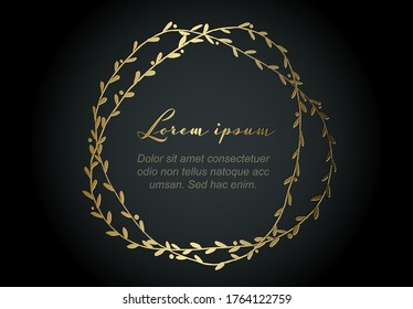 Minimalist golden floral flyer / funeral card