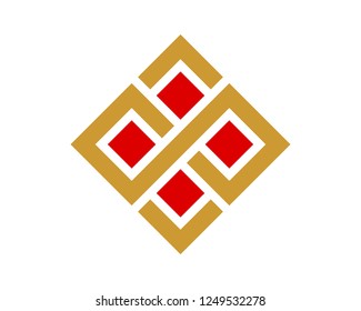 minimalist golden rhombus ornamental