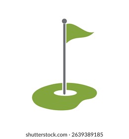 Minimalist golf club ball vector logo green white