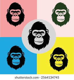 Minimalist Gorilla Logo System with Dynamic Morphing and Adaptive Design Modern Simplicity logo, Icon, Vector