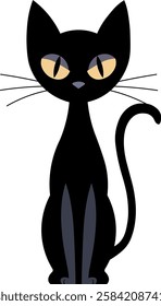 A minimalist gothic style black cat