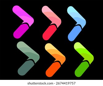 Minimalist Gradient Arrow Icons in Multiple Colors
