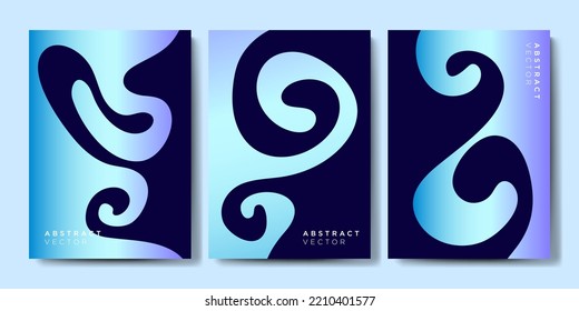 Minimalist gradient cover backgrounds vector set with modern shapes. Modern wallpaper design for presentation, posters, cover, website and banner