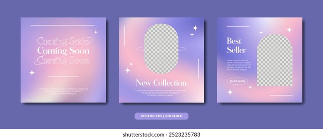 Minimalist gradient fashion sale social media premium vector template
