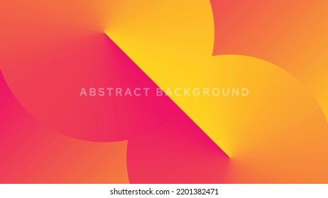 Minimalist gradient premium abstract background with luxury geometric yellow pink shapes