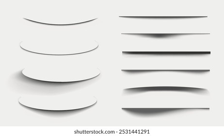 Vector de conjunto de líneas de sombra de degradado minimalista. Conjunto de líneas de sombras de degradado mínimo negro en varios diseños. Colección mínima de Vector de línea de sombra de degradado. Conjunto de Vectores de línea de sombra de degradado.
