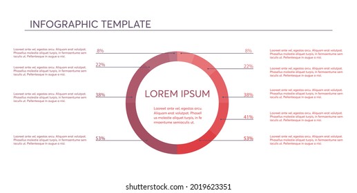 Minimalist gradient vector circle infographic. Universal template for cycle diagram, graph, presentation and round chart. Data visualization.