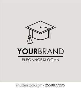Minimalist Graduation Cap Logo for Educational Brand