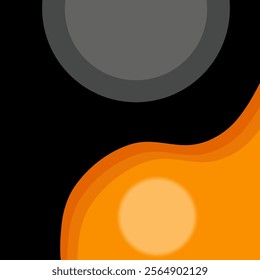 Minimalist graphic with contrasting organic shapes in dark and light tones