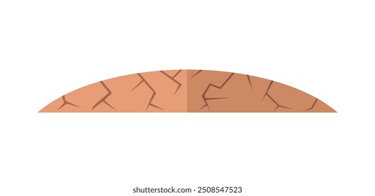 A minimalist graphic of cracked earth on a white background, symbolizing drought, environmental concerns, and climate change. Ideal for awareness campaigns and environmental visuals.